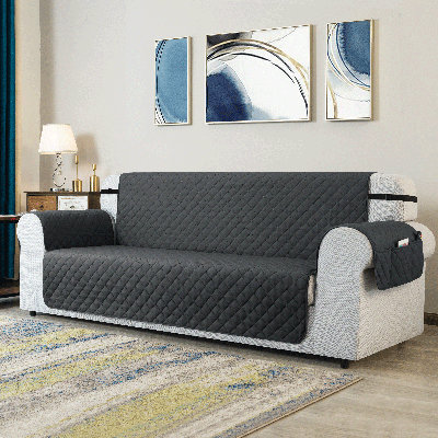 Symple Stuff Reversible Non-Slip Box Cushion Sofa Slipcover